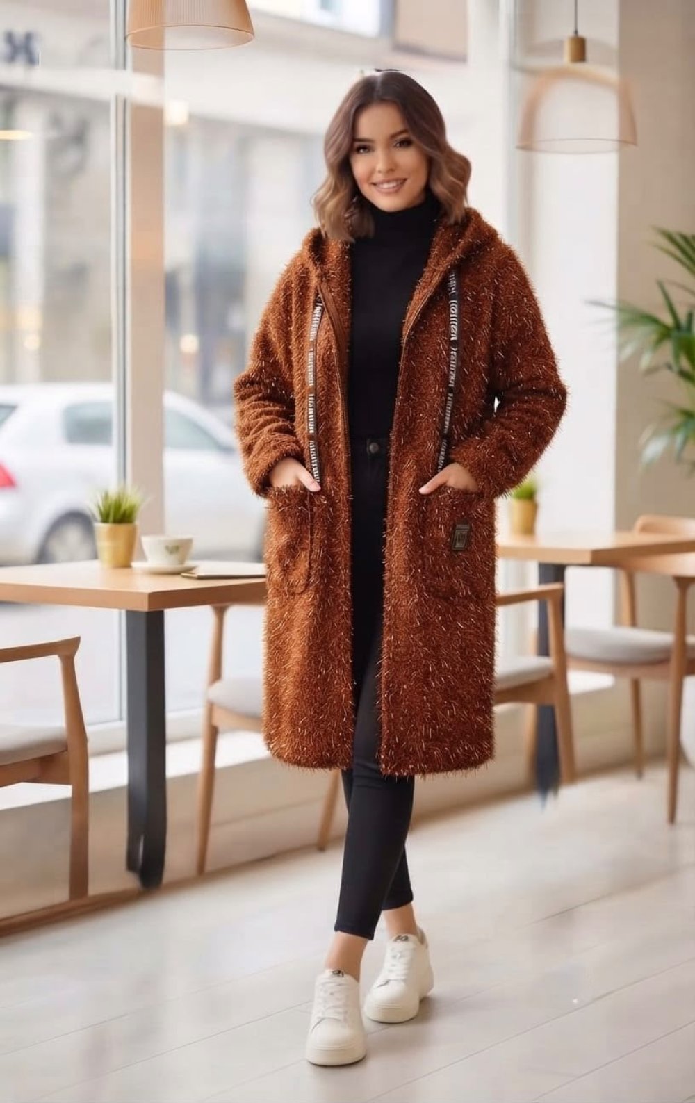 Simli Tarçın Buklet Hırka